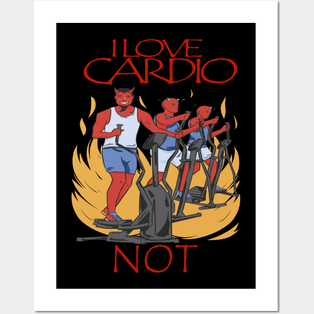 I love cardio training not funny devil design Wall Art by pabrun